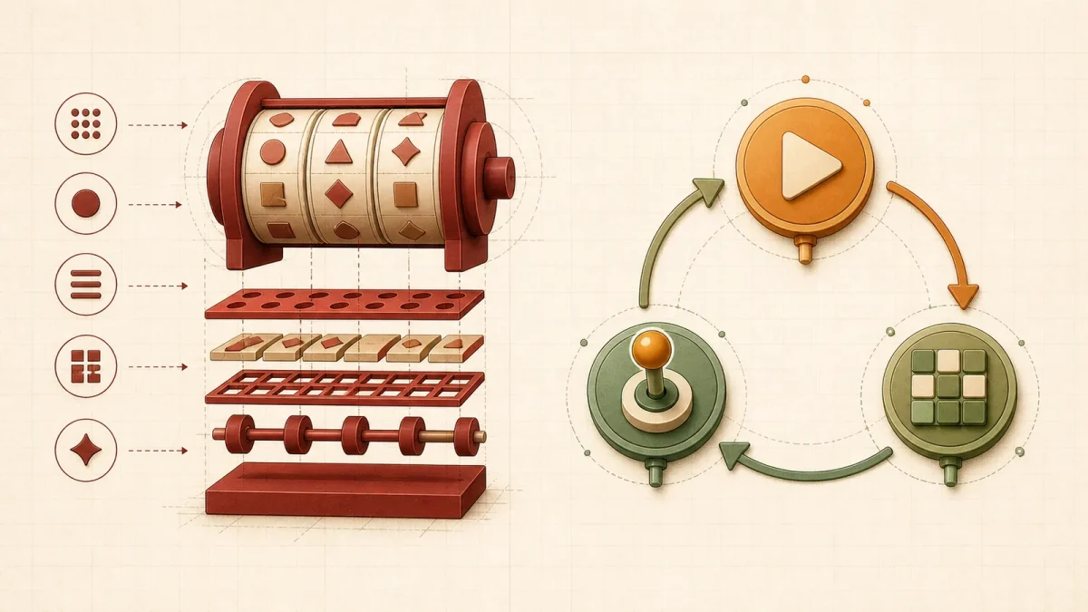 Comparação visual entre Slots e Minijogos
